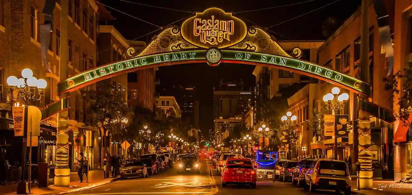 15 Most Instagrammable Spots in San Diego for Perfect Photos 8 Gaslamp Quarter – Neon Nights Victorian Buildings